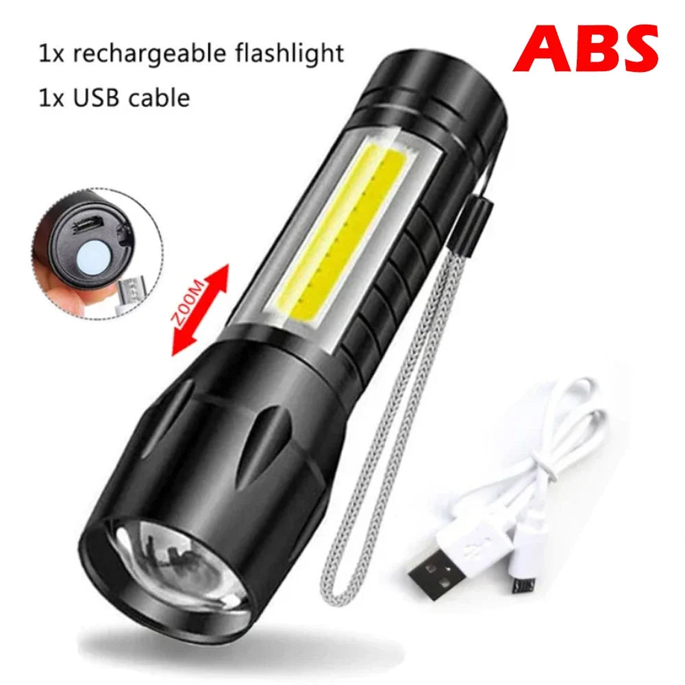 lampe torche rechargeable uv led noire 100m lumiere intense variateur clips moderne