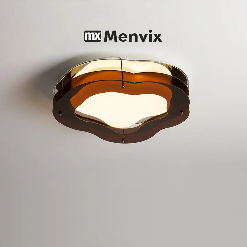 plafonniers modernes lampes marron doré argenté lumière led ondule
