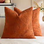 taie d'oreiller jacquard brodé feuille d'érable orange beige maison décoration halloween thanksgiving moderne sans