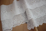 dentelle coton ours blanc motif noeud bordure dentelée ruban texturé semi transparent enfantin