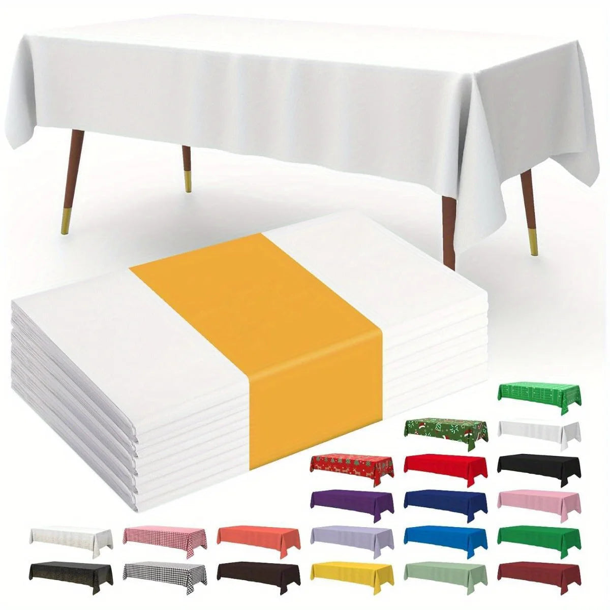 nappes jetables blanches imperméables tables fêtes mariages extérieur lisses ourlets festonnés