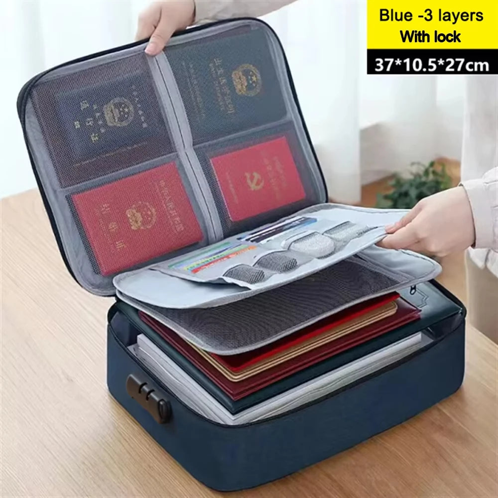 valise rangement noir tissu texturé moderne poignée amovible fermeture glissière serrure combinée portable officeécole