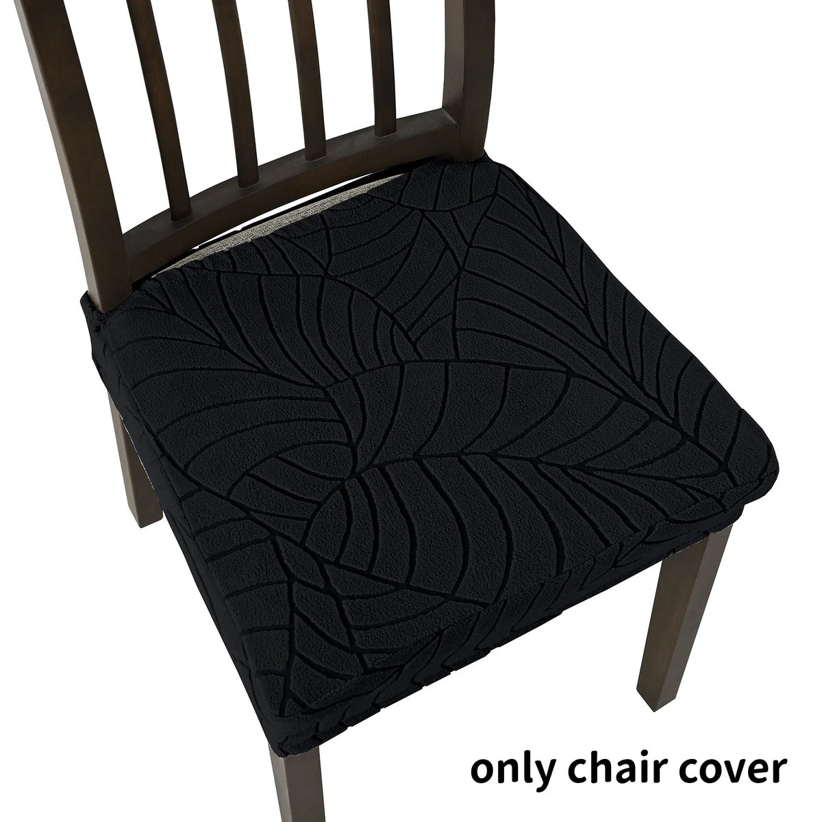 housse chaise gris clair feuilles stylisées élastique moderne protection siège polyester