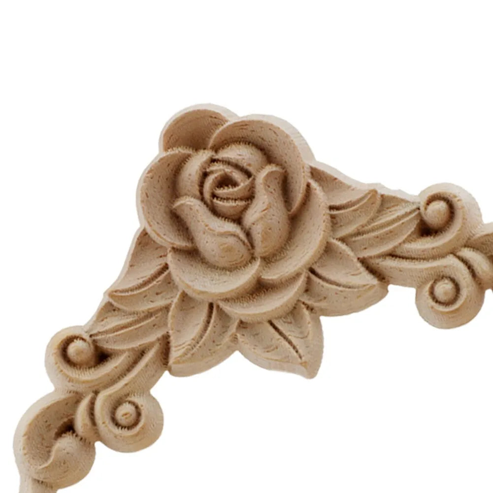 applique murale bois rose figurines baroque décorative feuilles sculptées floral