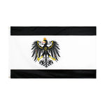 drapeau noir blanc aigle couronne motifs floraux classique heraldique décoration dorés polyester super tex