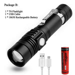 linterna led recargable alta potencia zoomable resistente al agua con modo variador camping trekking