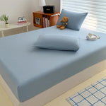drap housse lit simple double king queen coton polyester rose clair uni moderne antidérapant