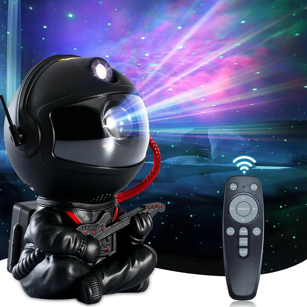 projecteur étoiles robot guitare galaxie moderne veilleuse led noir télécommande chambre enfant decoration chambre