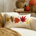 housse coussin brodée citrouille motif automne rustique tassel adhésif décoration maison nordique polyester coton
