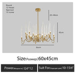 lustre moderne élégant cristal transparent filigrane doré salon chambre étude LED 2000 82000 lumens
