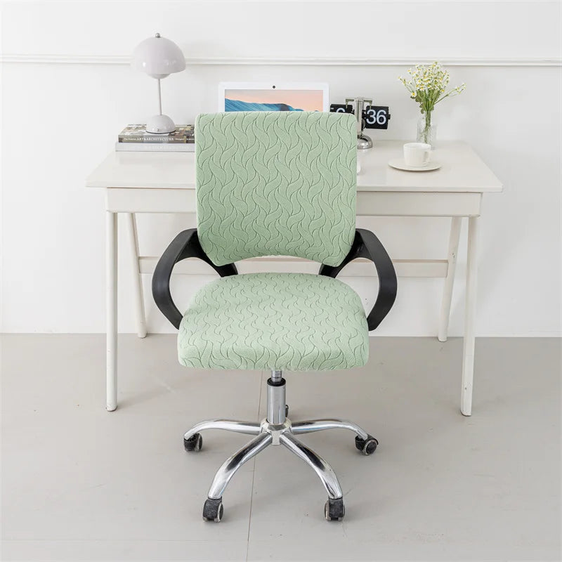 housses chaise vert pastel rayures ondulées élasthanne polyester élastique moderne étanche study