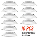 spots led 12w 20w 4000k 6500k blanc moderne encastrables clips câble alimentation