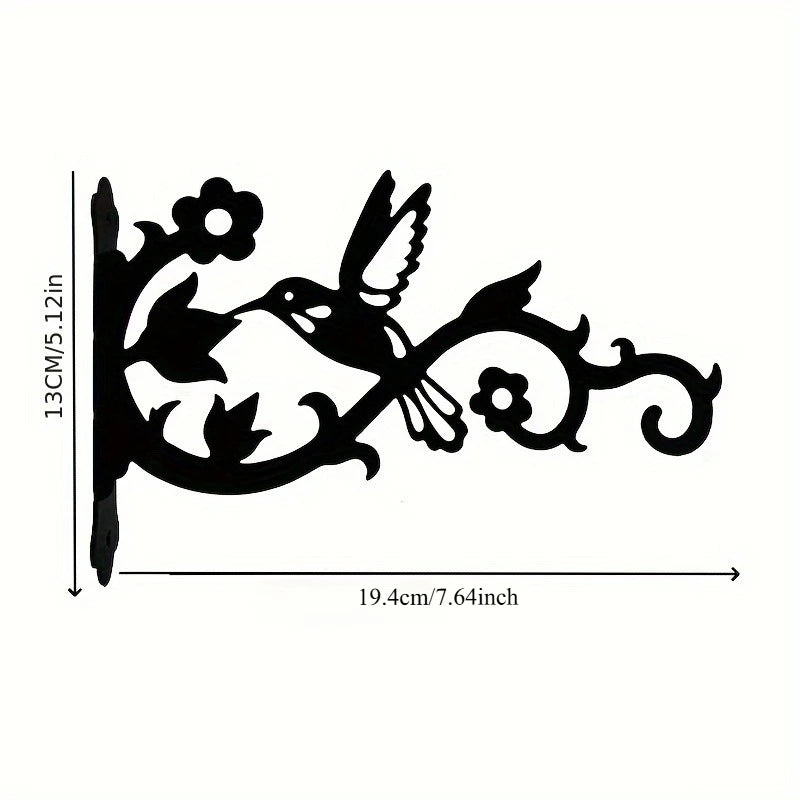support mural noir colibri floral suspendre pots fleurs vis fixationextérieur