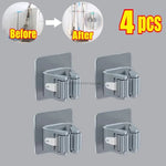 rangements adhésifs clips balai aspirateur moderne transparent blanc gris multifonctionnels