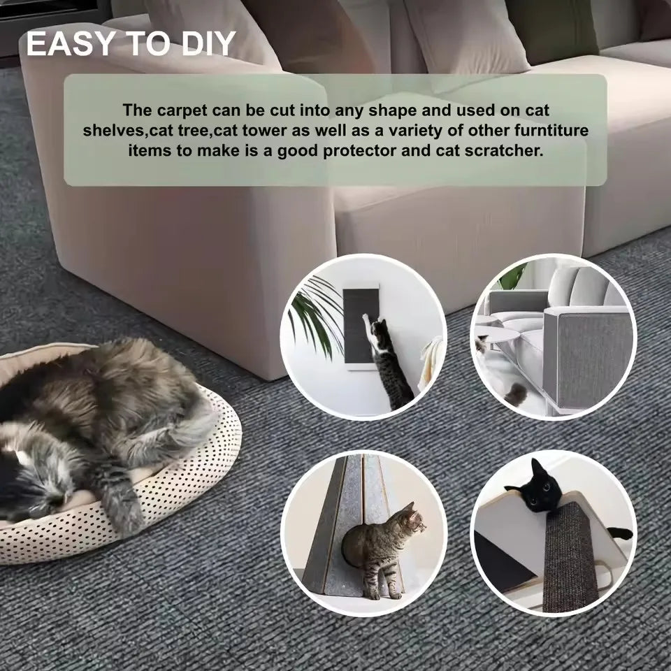 tapis protection chat tissu adhésif moderne gris beige 30x100cm 40x200cmrollable