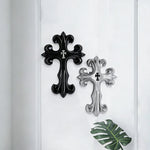 décoration murale croix résine noire blanche classique baroque sculptural chambre salon