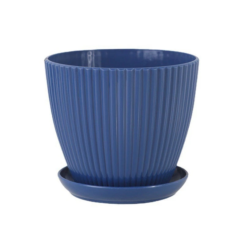 pot fleurs plastique plateau rayures verticales moderne plante intérieur