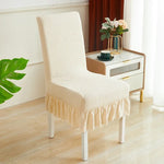 Housse chaise moderne rayées bleu gris vert élasthanne polyester amovible lavable