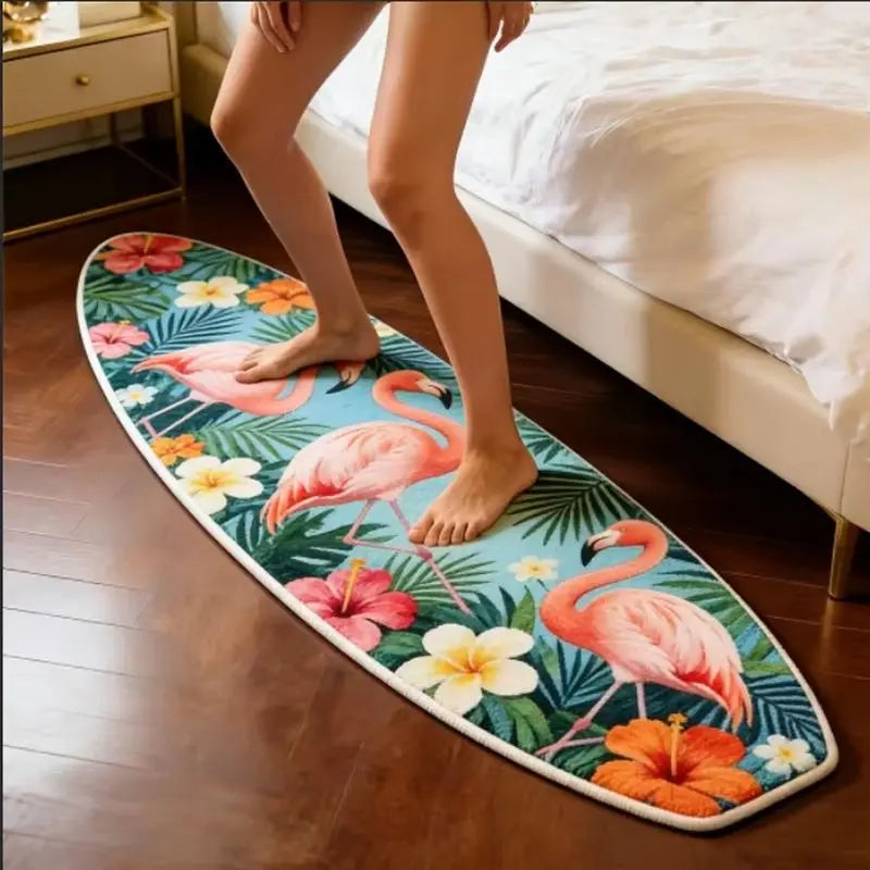 tapis sol peluche motif surf tropical décoratif antidérapant salon chambre maison intérieur moderne