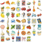 sticker illustration aliments fruits légumes fromages pizzas multicolore scrapbook téléphone portable