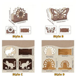 porte serviettes bois blanc élégant fleurs papillon chat rétro animal mignon tournesol détachable