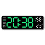 horloge numérique murale LED noir blanc température humidité semaine USB rechargeable moderne