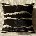 coussin moderne floral rayures beige noir blanc résistant polyester coton