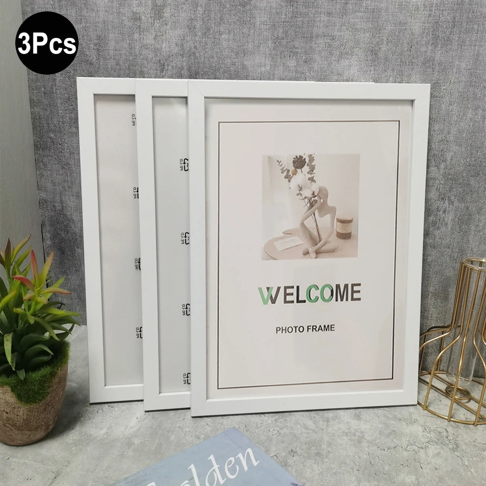 cadre photo bois rectangulaire contemporain mur table motifs floraux abstraits
