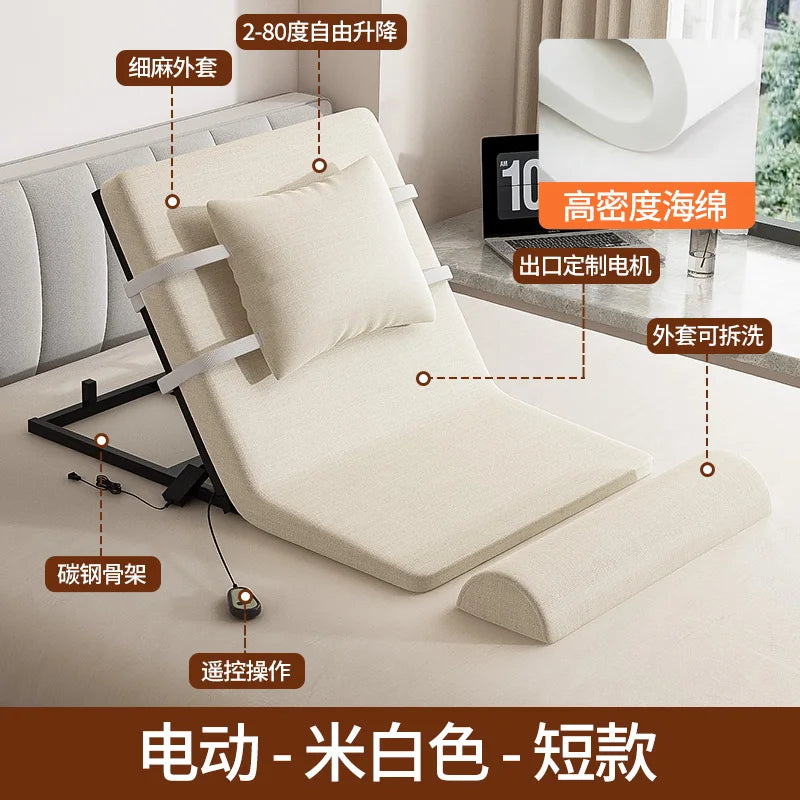lit pliant moderne gris toile lin coussin oreiller support tablette