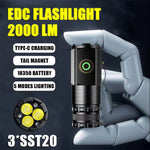 lampe torche noire led 15w rechargeable type ip68 anti choc emergency