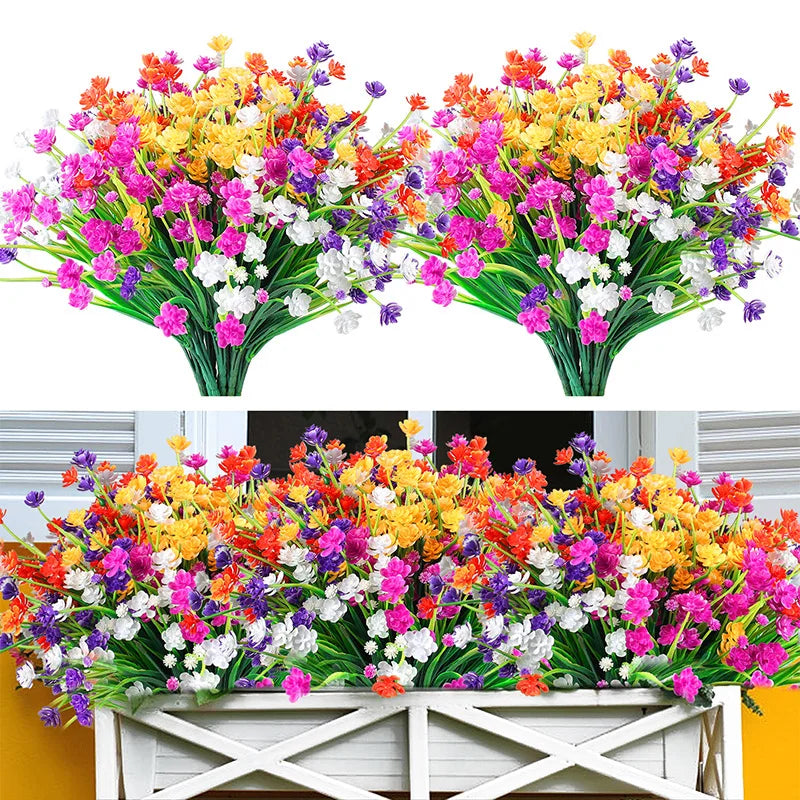 bouquet artificiel violet orange jaune blanc moderne minimaliste intérieur mariage anniversaire baby shower