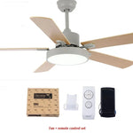 ventilateur lampe led blanc bois moderne télécommande 42 pouces minimalisteintérieur
