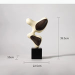 sculptures abstraites modernes bois céramique marron beige blanc noir decoration intérieur abstraite minimaliste