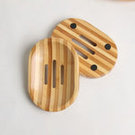 support savon bois bambou rayures horizontales moderne salle bain portable naturel minimaliste