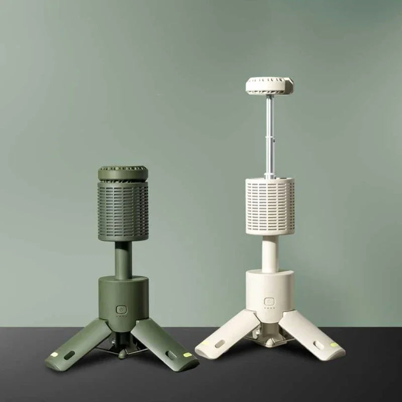 lampe solaire portable led vert blanc télescopique rechargeable trépied base magnétique camping randonnée aventure