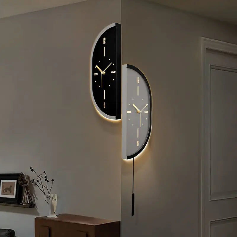horloge murale moderne minimaliste aiguille quartz contemporain fixations murales salon silencieuse LED