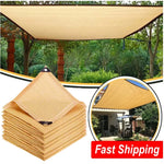 toile parasol beige clair moderne résistante UV 2x2m 2x3m 2x4m clips fixation