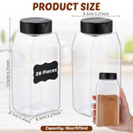 bocaux plastique transparents couvercle noir shaker assaisonnement herbes épices stockage moderne minimaliste