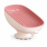 support savon moderne plastique gris rose bleu égouttoir éponge savonnette posable suction