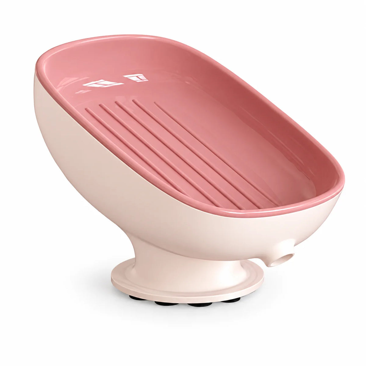 support savon moderne plastique gris rose bleu égouttoir éponge savonnette posable suction