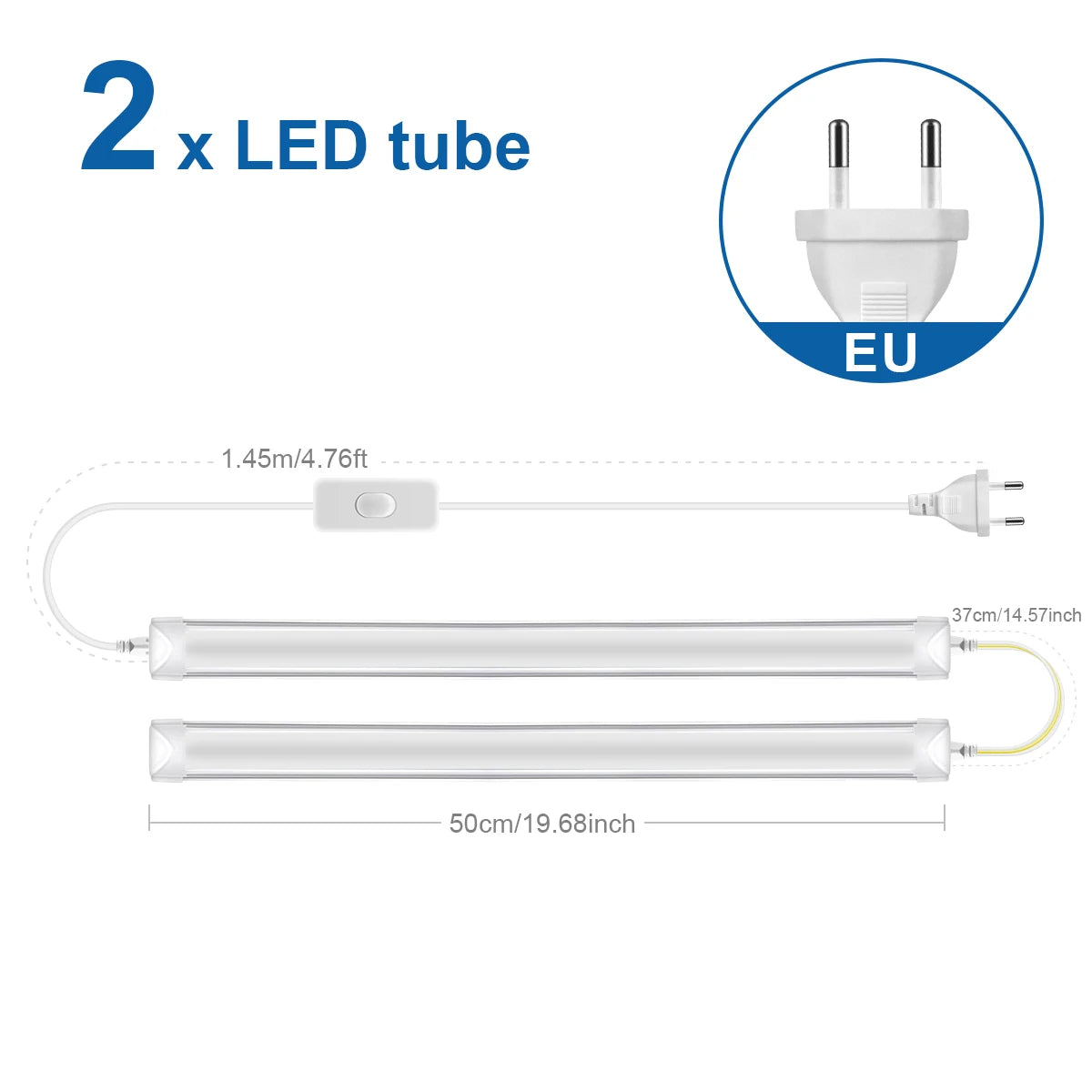 tube led blanc haute luminosité 2000lm aluminium moderne clips fixations