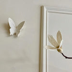 décoration murale papillon blanc relief 3d moderne adhésif plâtre minimaliste fixe maison