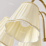 lampe suspendue or plissée classique ampoules abat jour vintage chambre salon