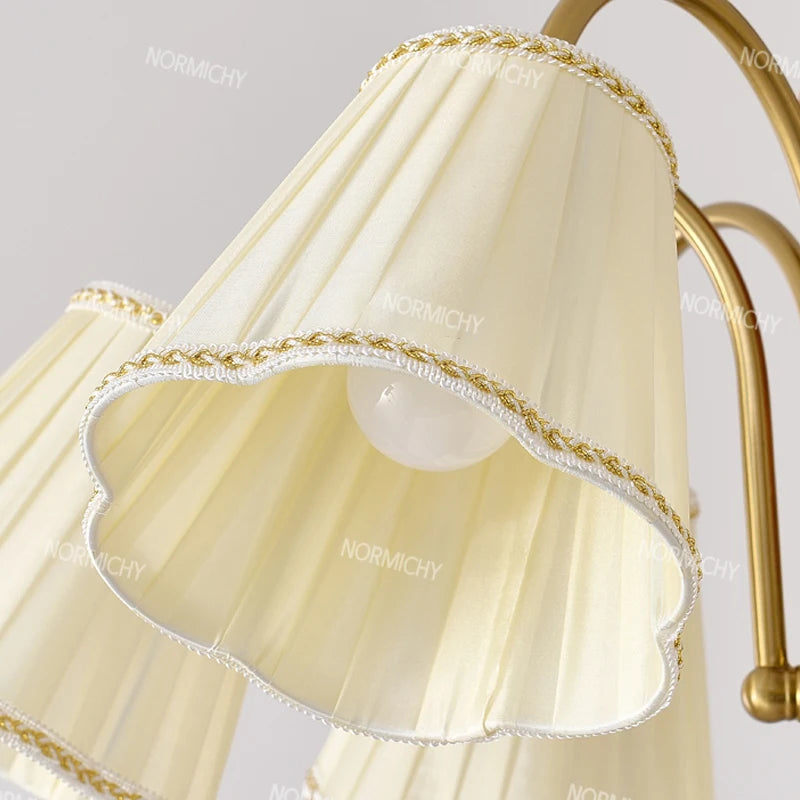 lampe suspendue or plissée classique ampoules abat jour vintage chambre salon