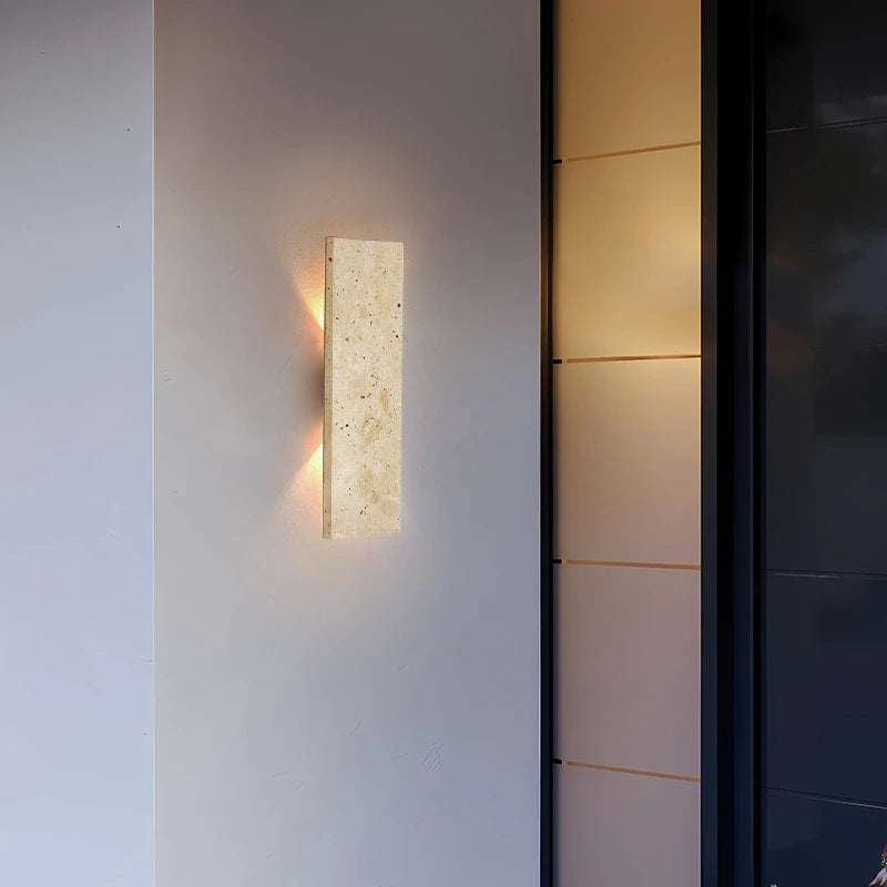 lampe murale moderne pierre naturelle ip65 led 110v 240v hydrofuge beigeclair beigefoncéextérieurintérieur
