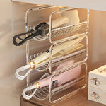 rangement porte accessoires coiffure transparent moderne fixation murale étagères empilables salon salle bain