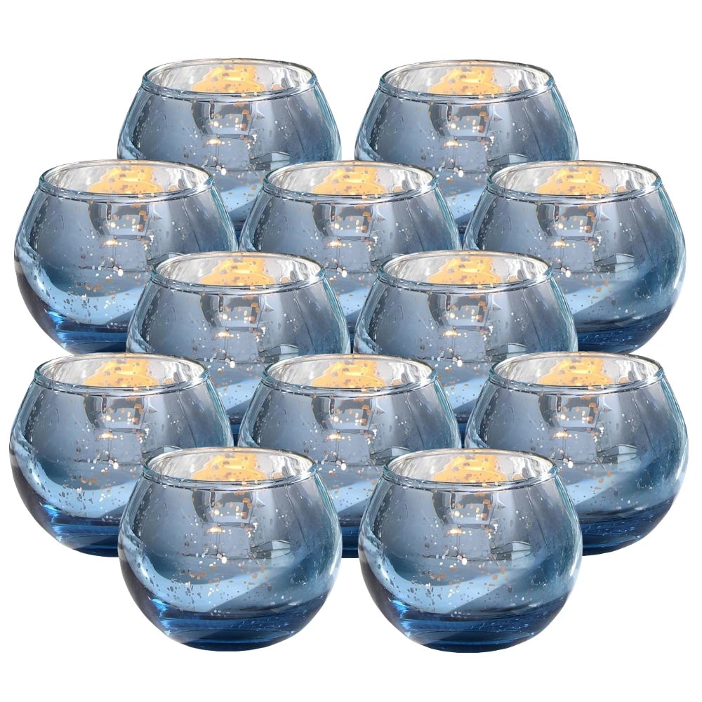bougeoirs verre teint bleu violet vert brillants décoration moderne élégante maison anniversaire mariage