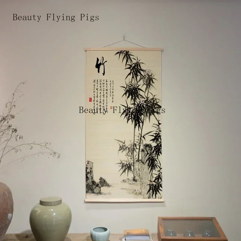 Store en bambou personnalisé dans un salon avec décoration zen