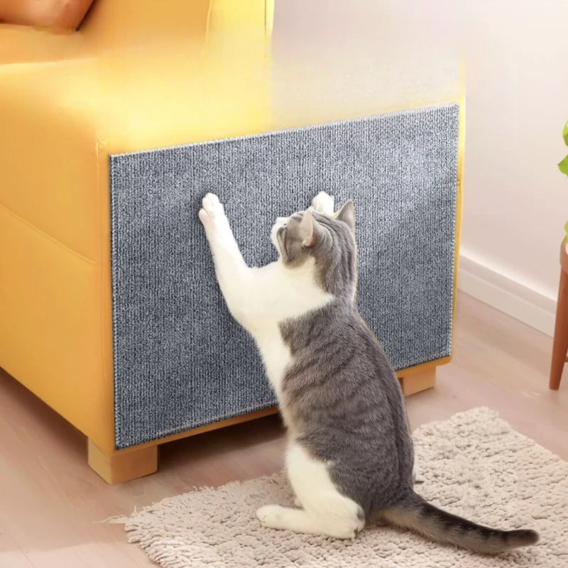tapis protection meuble moderne beige clair gris clair foncé rayures horizontales adhésif