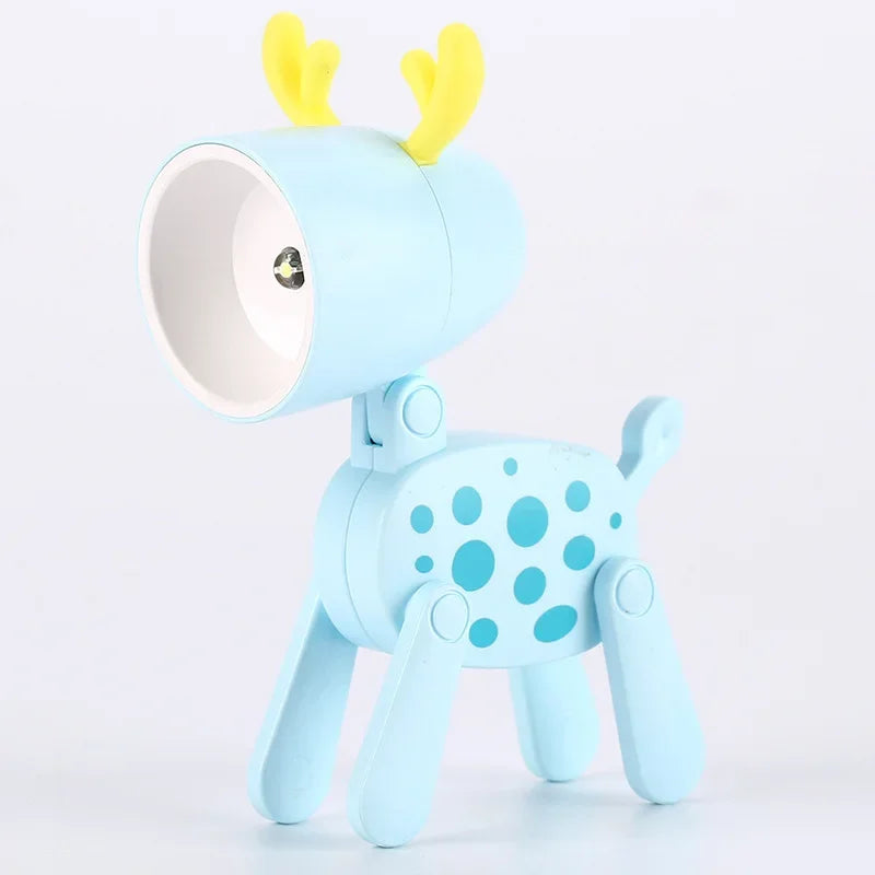 veilleuse pliante animaux chien girafe lampe table bleu jaune rose modernes clips
